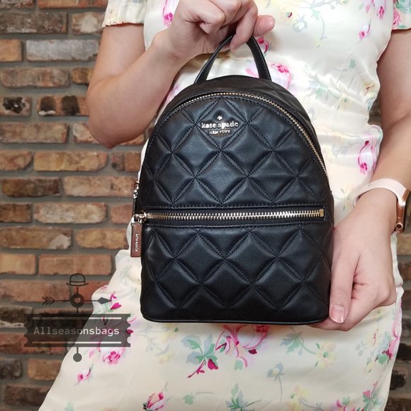 kate Spade MINI Natalia Backpack BLACK Leather NWT main image 5
